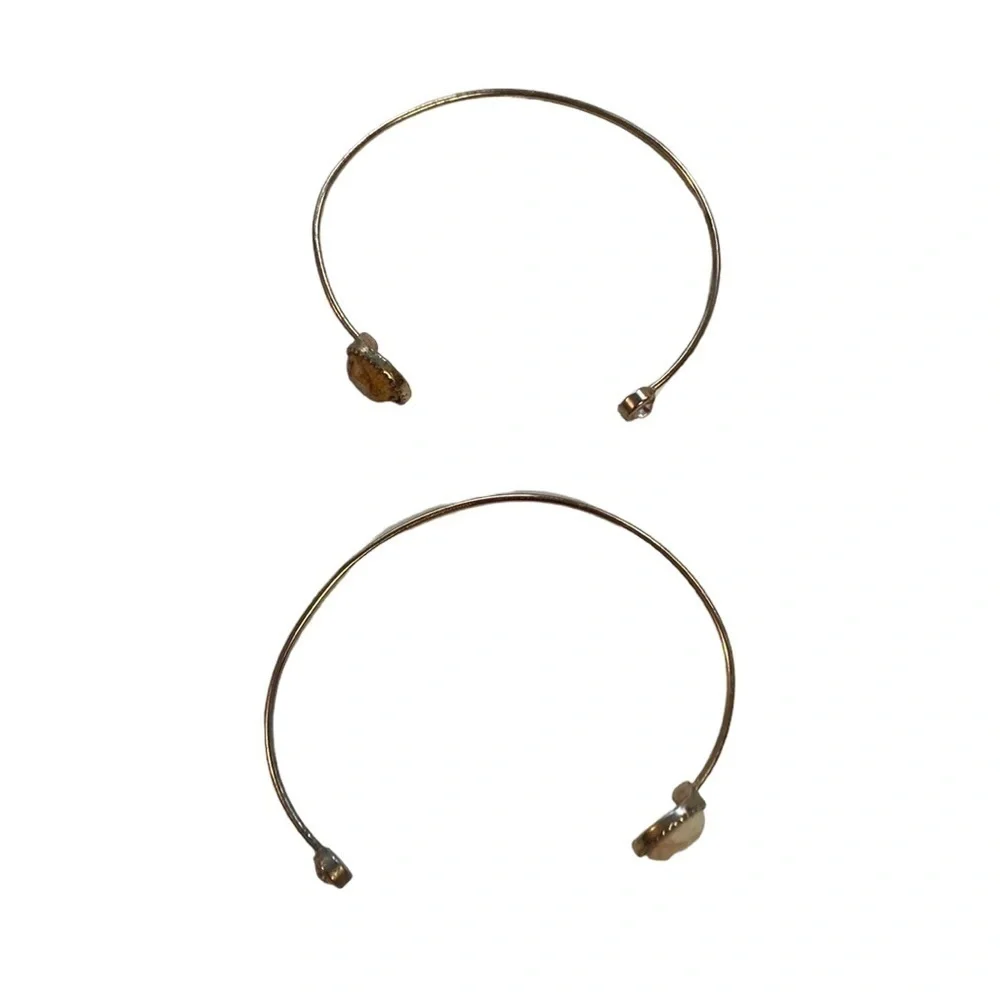 Two piece | Gold | Faux Stone | Bangle Set